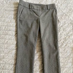 Loft Marisa Skinny Trouser Pant 4P petite charcoal gray dot pattern